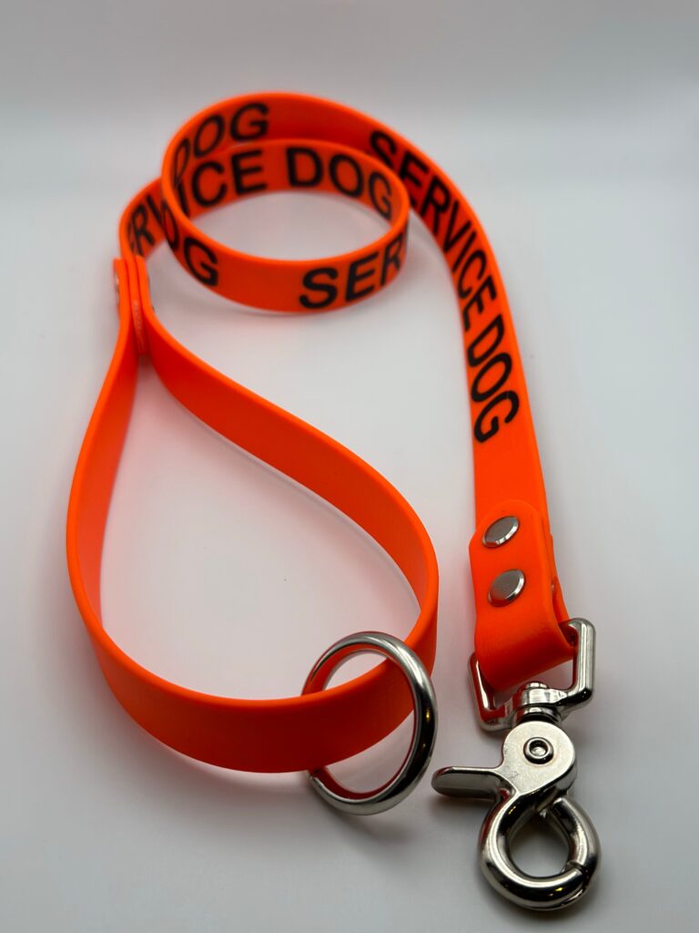 ORANGE 522 Working "Service Dog" leash - PREMADE