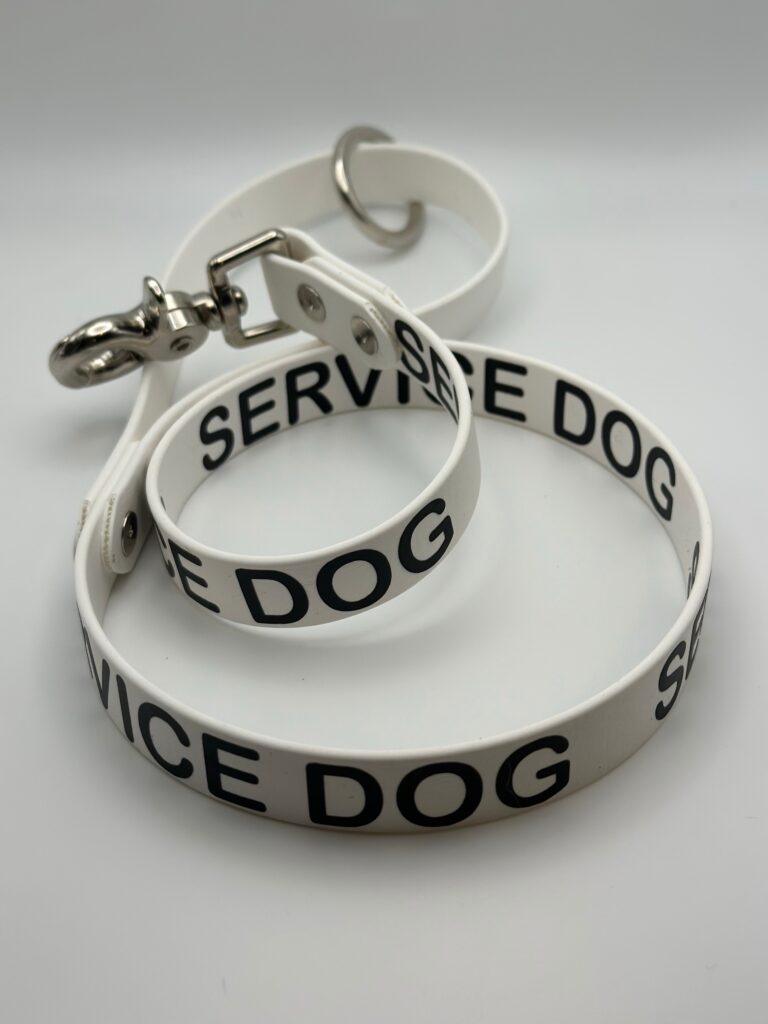 WHITE Working "Service Dog" leash - PREMADE